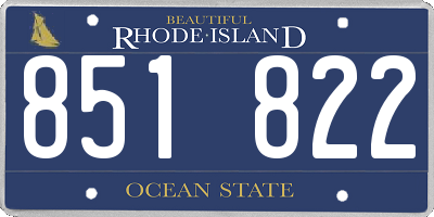 RI license plate 851822