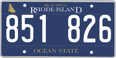 RI license plate 851826