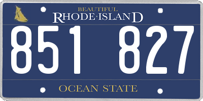 RI license plate 851827