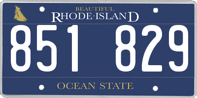 RI license plate 851829