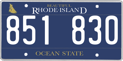 RI license plate 851830