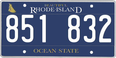 RI license plate 851832