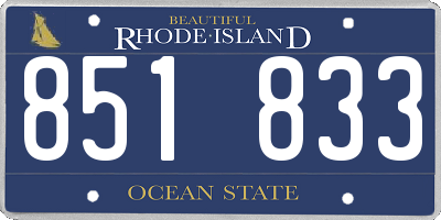 RI license plate 851833