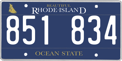 RI license plate 851834