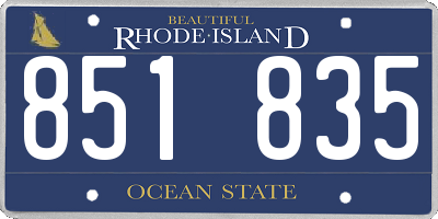 RI license plate 851835