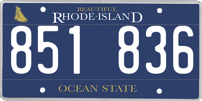 RI license plate 851836