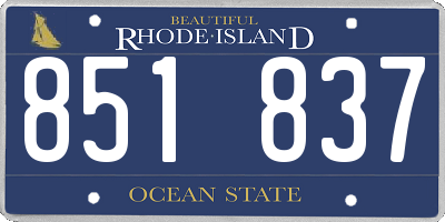 RI license plate 851837