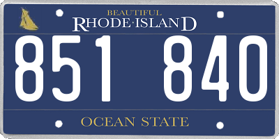 RI license plate 851840