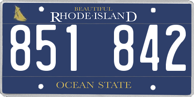 RI license plate 851842