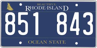 RI license plate 851843