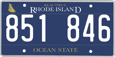 RI license plate 851846