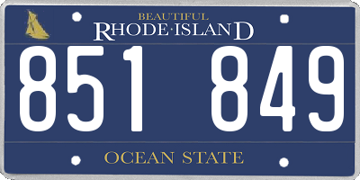 RI license plate 851849