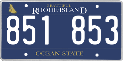 RI license plate 851853
