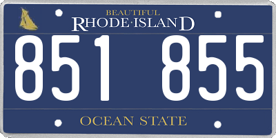 RI license plate 851855