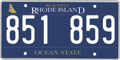 RI license plate 851859