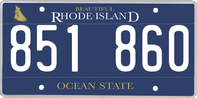 RI license plate 851860