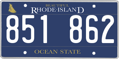 RI license plate 851862