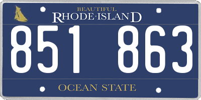 RI license plate 851863