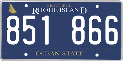 RI license plate 851866