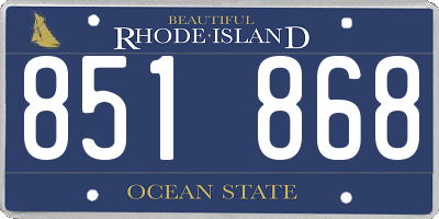 RI license plate 851868