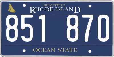 RI license plate 851870