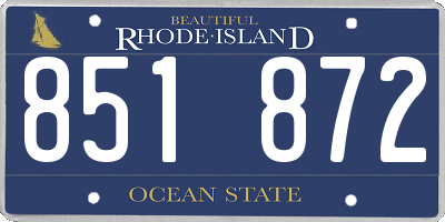 RI license plate 851872