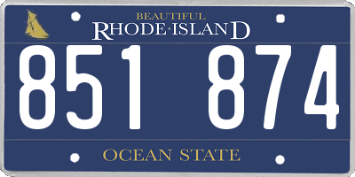 RI license plate 851874