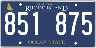 RI license plate 851875