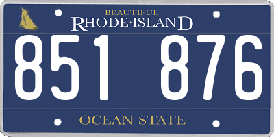 RI license plate 851876