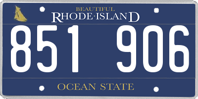 RI license plate 851906