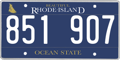 RI license plate 851907
