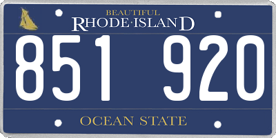 RI license plate 851920