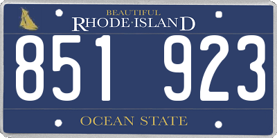 RI license plate 851923