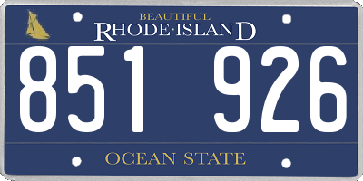 RI license plate 851926