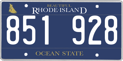 RI license plate 851928