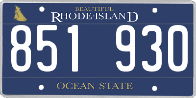 RI license plate 851930