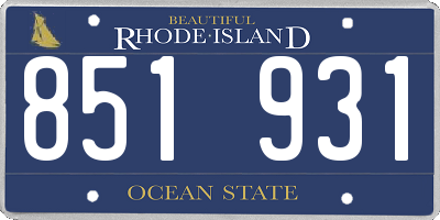 RI license plate 851931