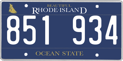 RI license plate 851934