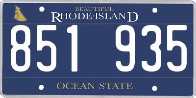 RI license plate 851935