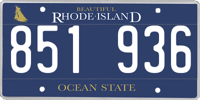 RI license plate 851936