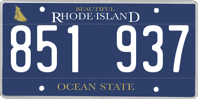 RI license plate 851937