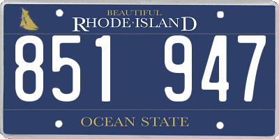 RI license plate 851947