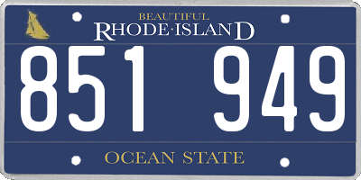 RI license plate 851949