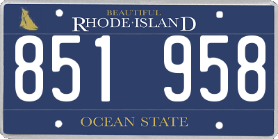 RI license plate 851958
