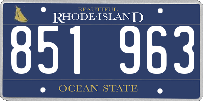 RI license plate 851963