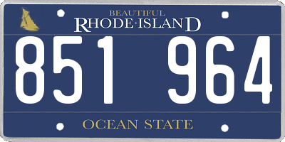 RI license plate 851964