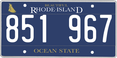 RI license plate 851967