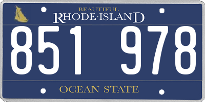 RI license plate 851978