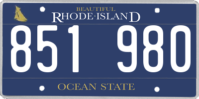RI license plate 851980