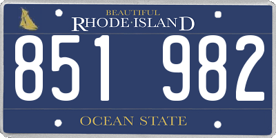 RI license plate 851982